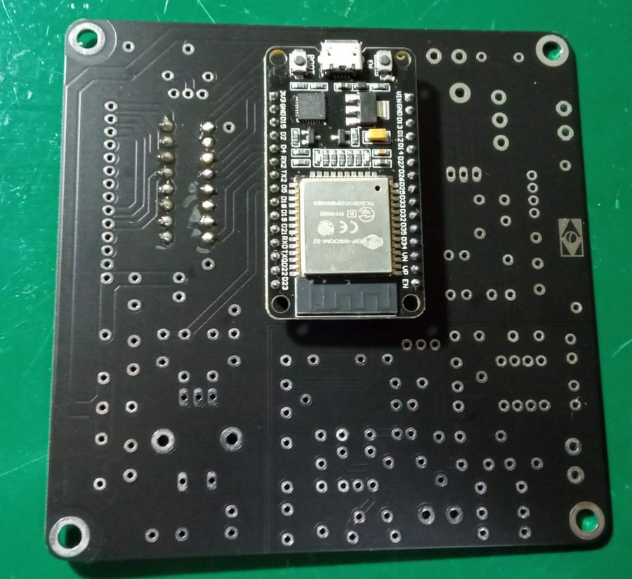 PCB with the ESP32 installed
