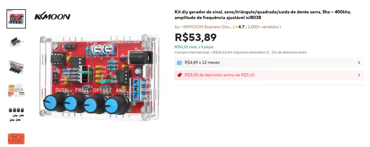 ICL8038 function generator kit for sale on AliExpress