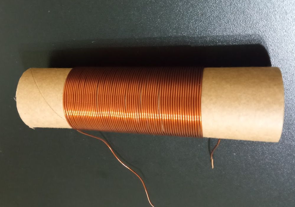 L2 coil wound on the cardboard tube